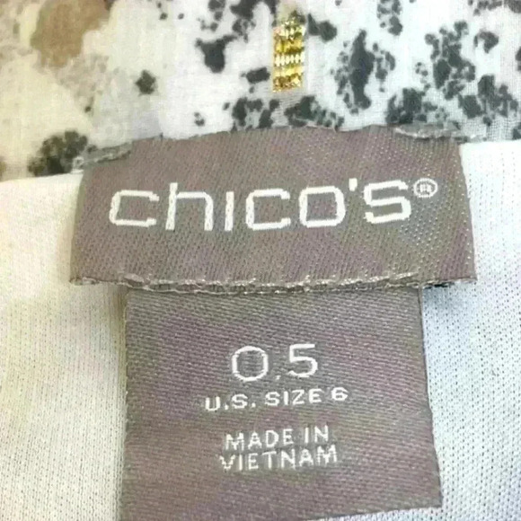 BRAND NEW!! Chicos womens size 0.5/ 8 women's snake print skirt with golden hues - Picture 3 of 15